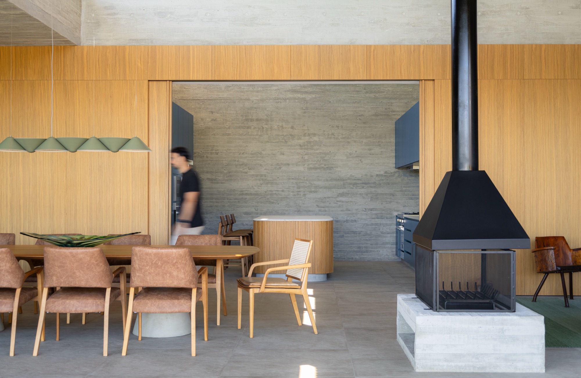 sala jantar porcelanato cinza — projeto residencial, Solo Revestimentos
